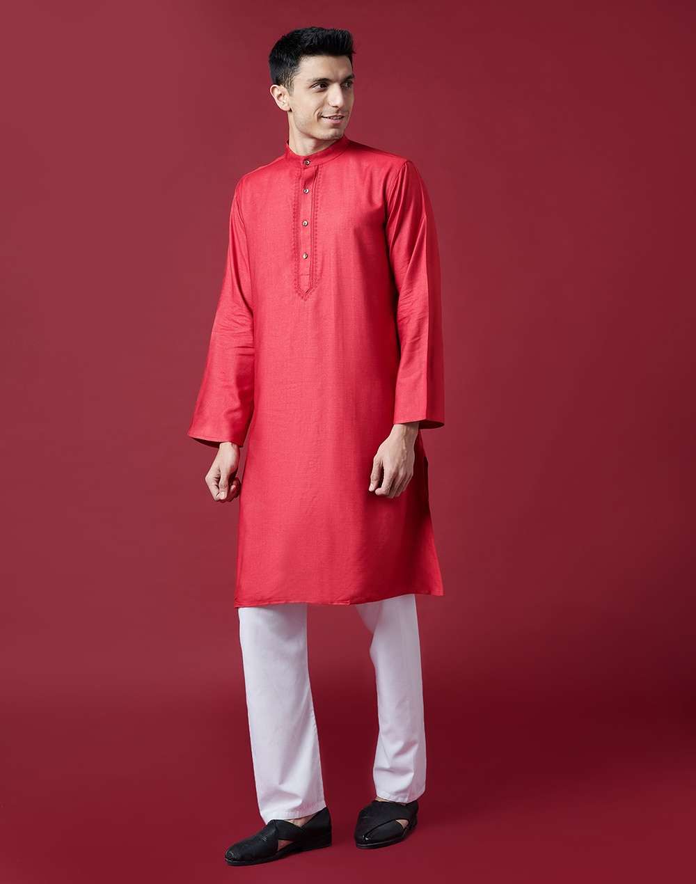 Viscose Tussar Embroidered Long Kurta