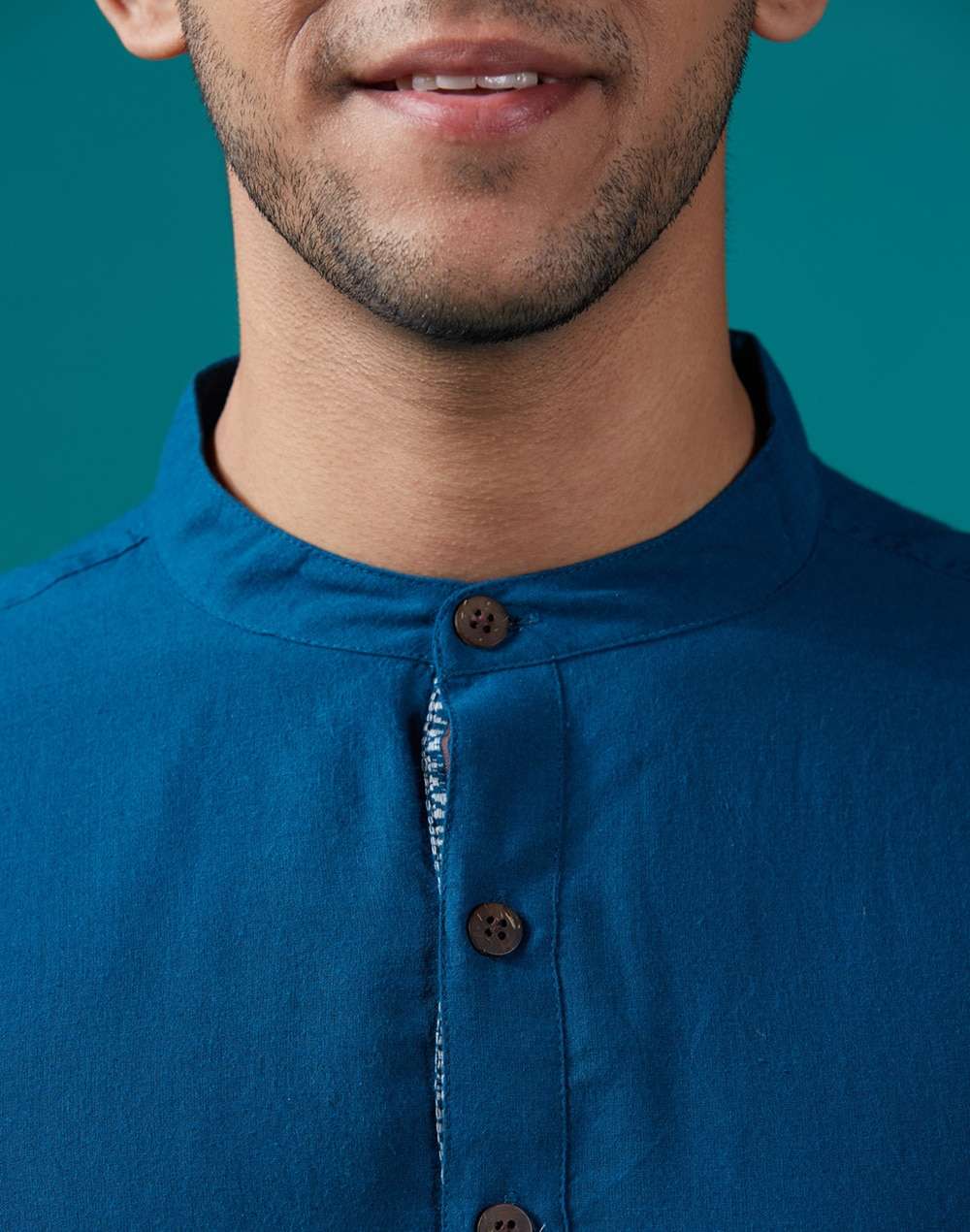 Cotton Nagari Slim Fit Long Kurta