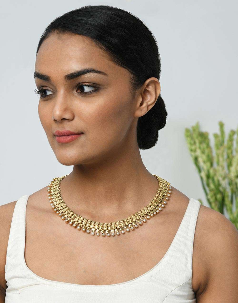 Silver Gold Plated Choker Necklace
