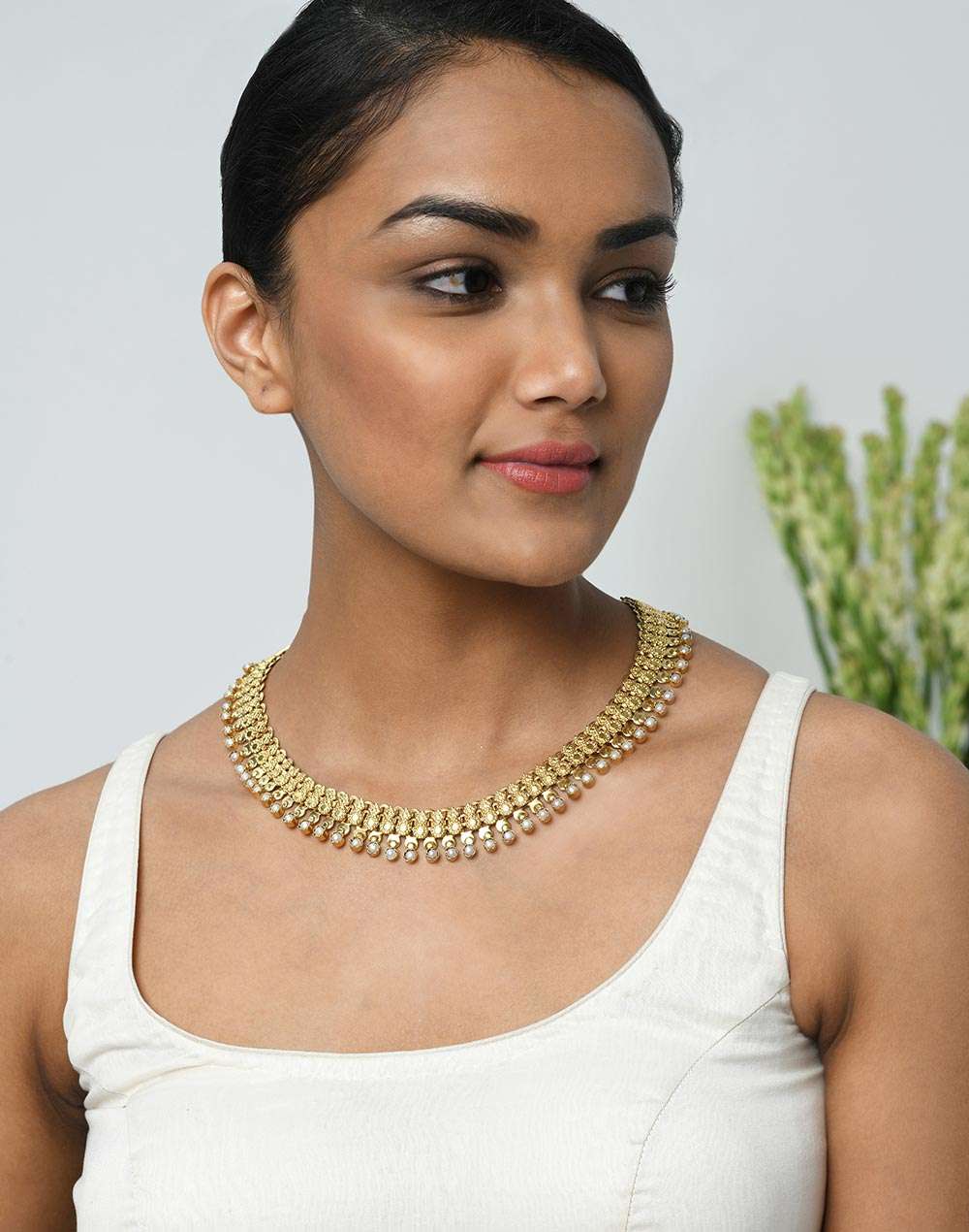Silver Gold Plated Choker Necklace