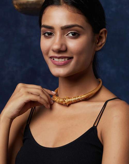 Silver Gold Plated Hasli Necklace Silver Gold Plated Hasli Necklace