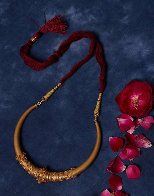 Silver Gold Plated Hasli Necklace Silver Gold Plated Hasli Necklace