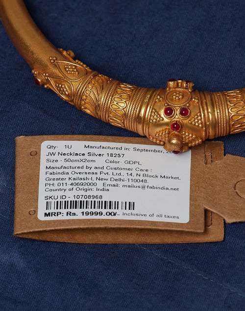 Silver Gold Plated Hasli Necklace Silver Gold Plated Hasli Necklace