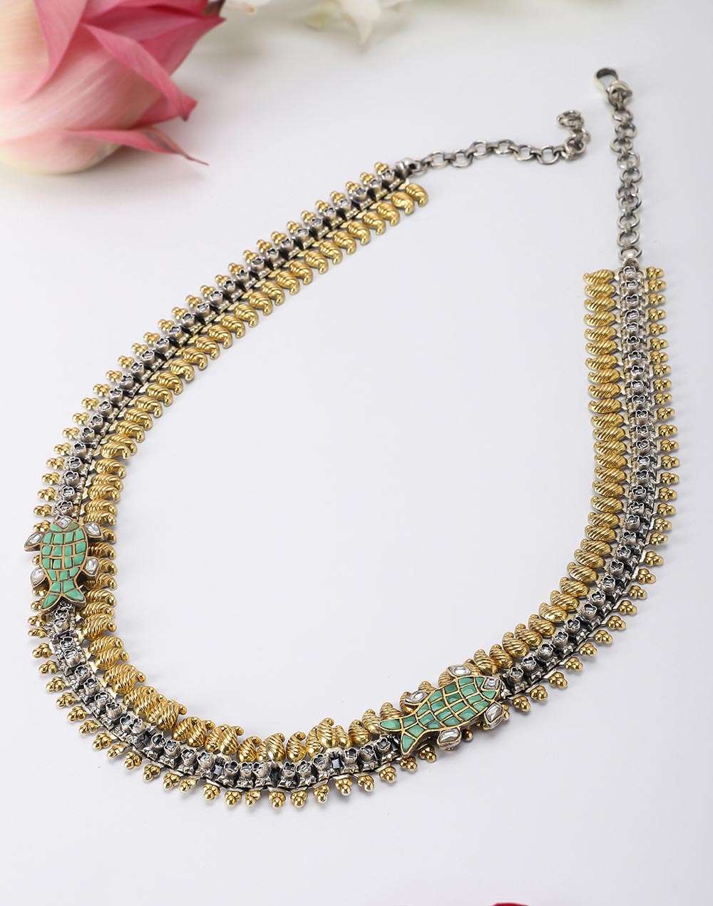 Silver Two Tone Princess Necklace