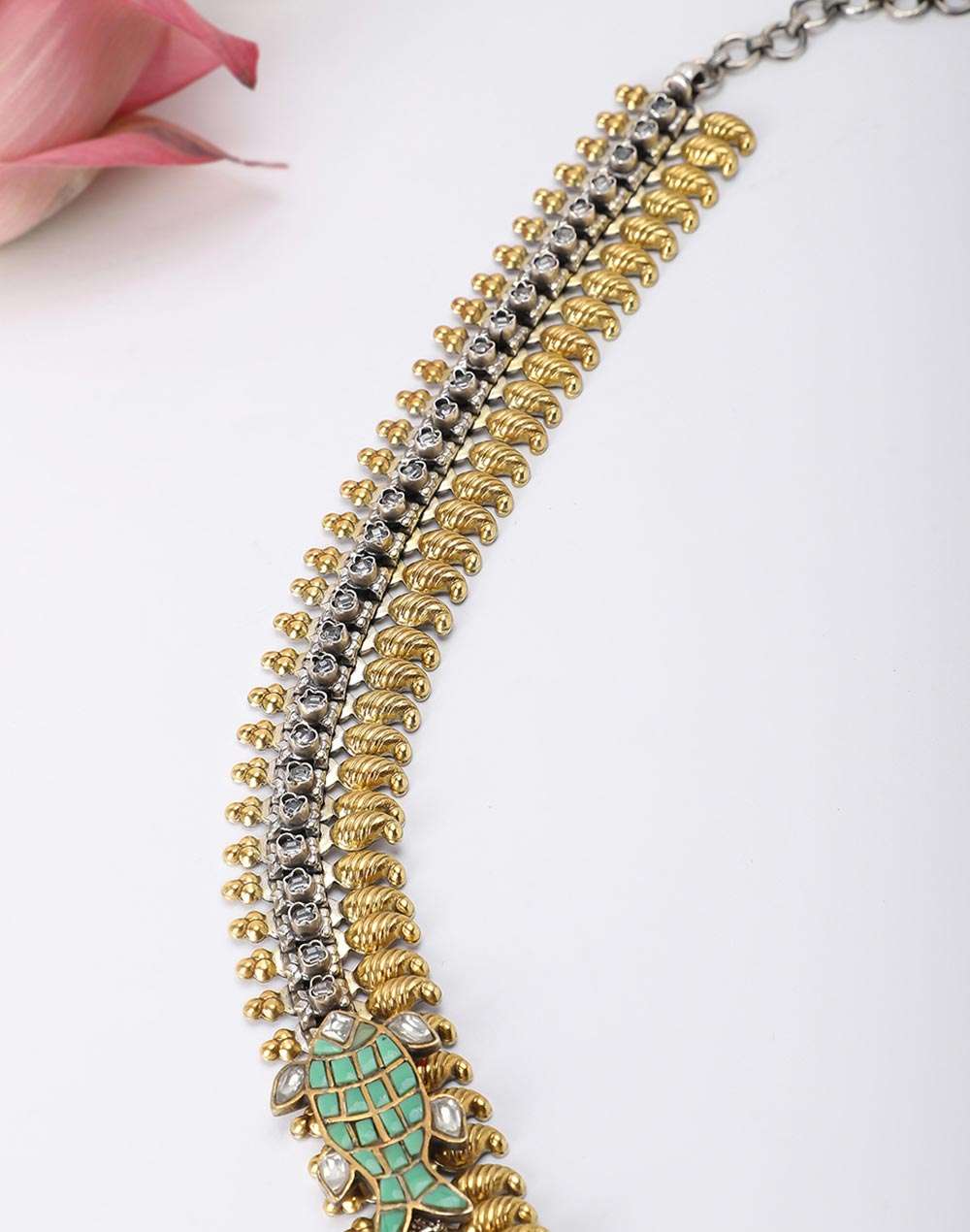 Silver Two Tone Princess Necklace