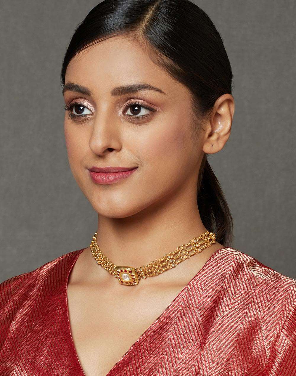 Silver Gold Plated Choker Necklace