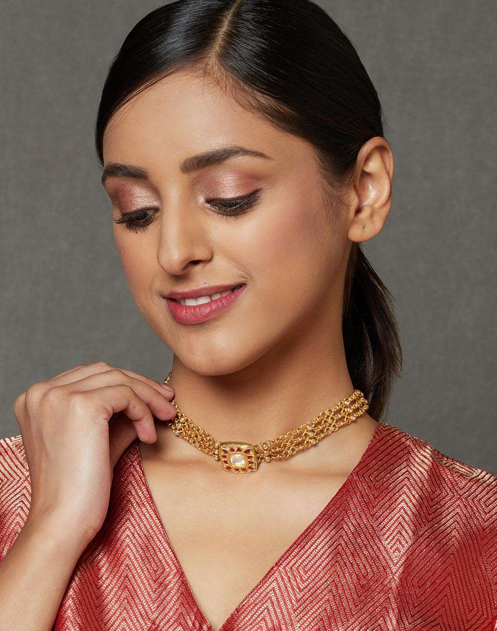 Silver Gold Plated Choker Necklace