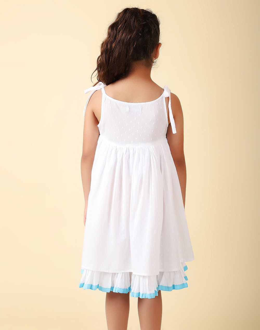 Cotton Slub Embroidered Dress
