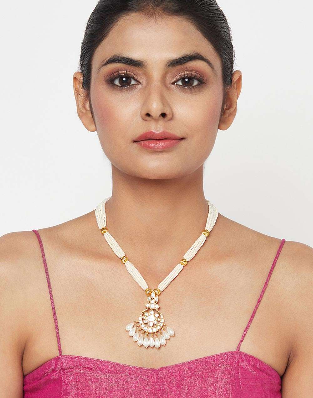 Silver Gold Plated Matinee Necklace