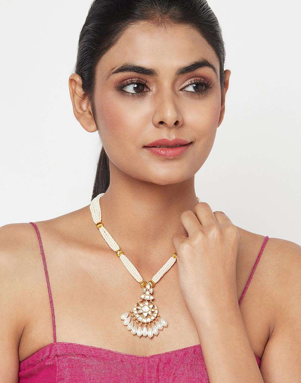 Silver Gold Plated Matinee Necklace