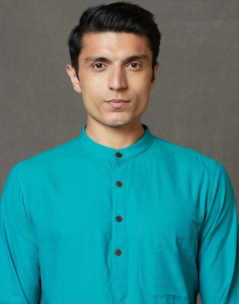 Cotton Slim Fit Long Kurta With Cuff
