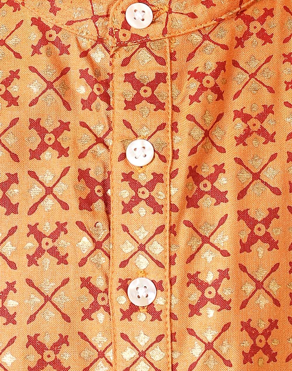 Viscose Silk Block Printed Long Kurta