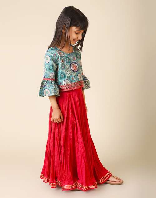 Cotton Printed 3 Piece Lehenga Choli Set Cotton Printed 3 Piece Lehenga Choli Set
