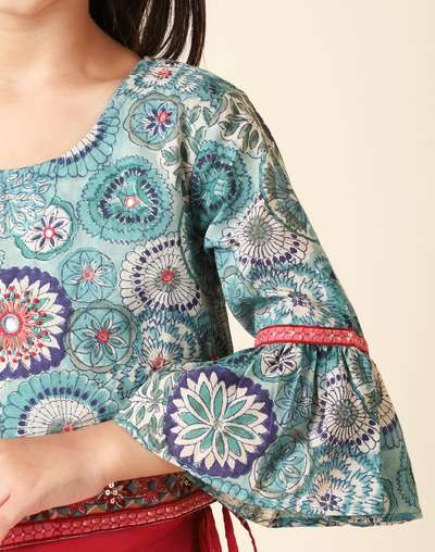 Cotton Printed 3 Piece Lehenga Choli Set Cotton Printed 3 Piece Lehenga Choli Set