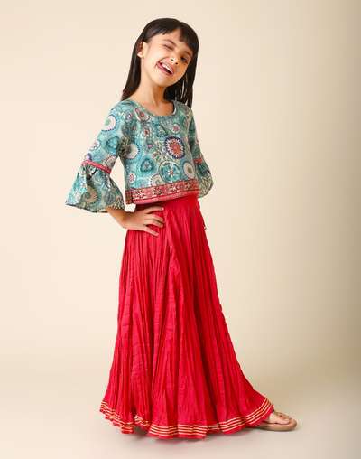 Cotton Printed 3 Piece Lehenga Choli Set Cotton Printed 3 Piece Lehenga Choli Set