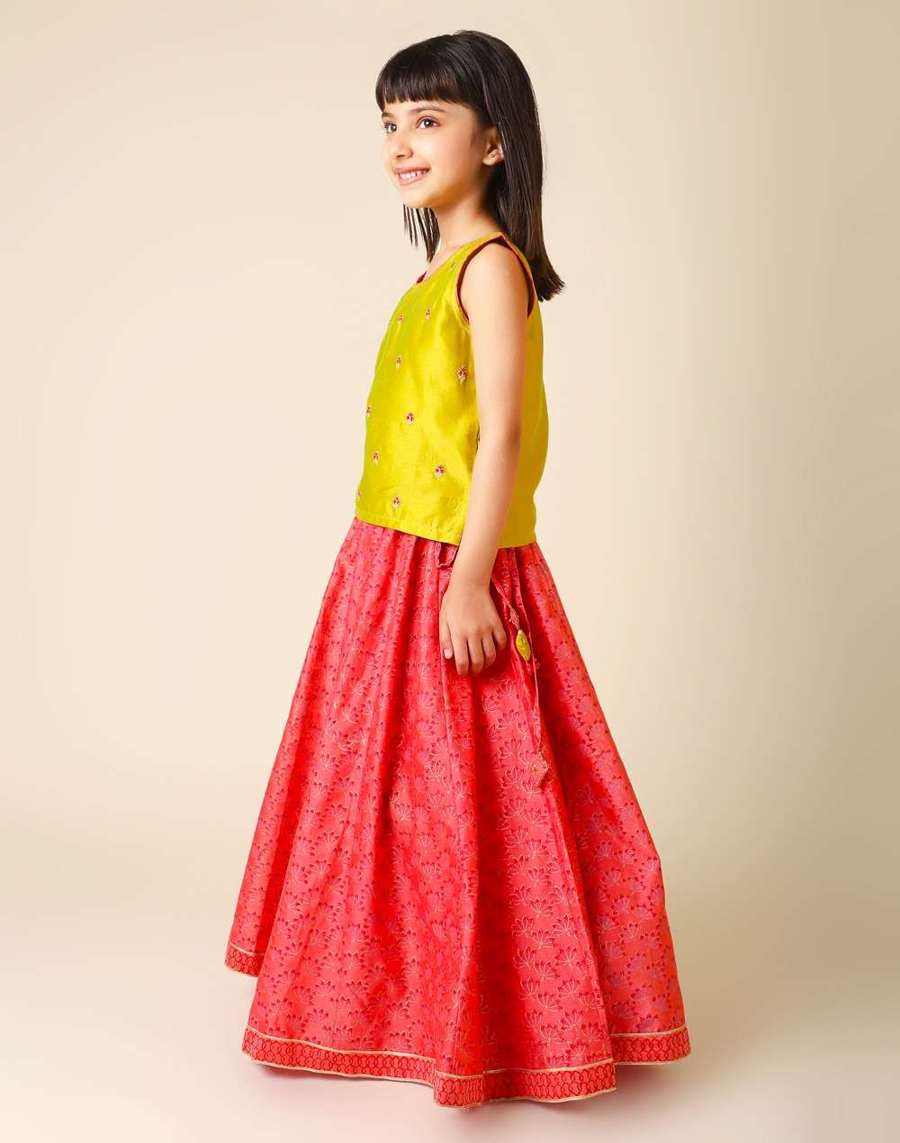 Cotton Printed 3 Piece Lehenga Choli Set