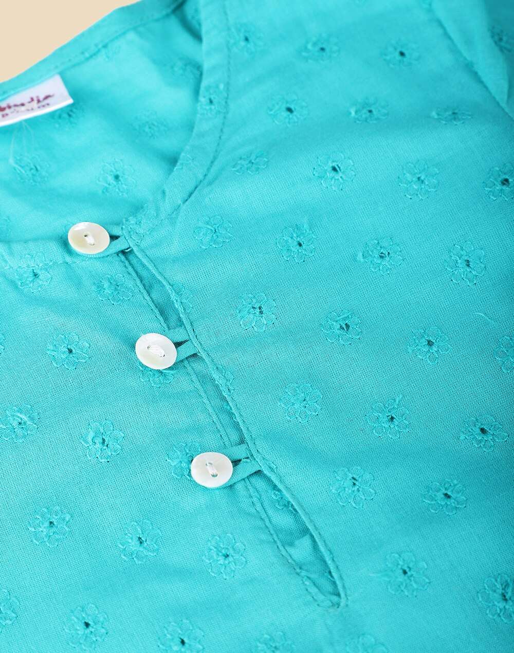 Cotton Schiffli Embroidered Long Kurta
