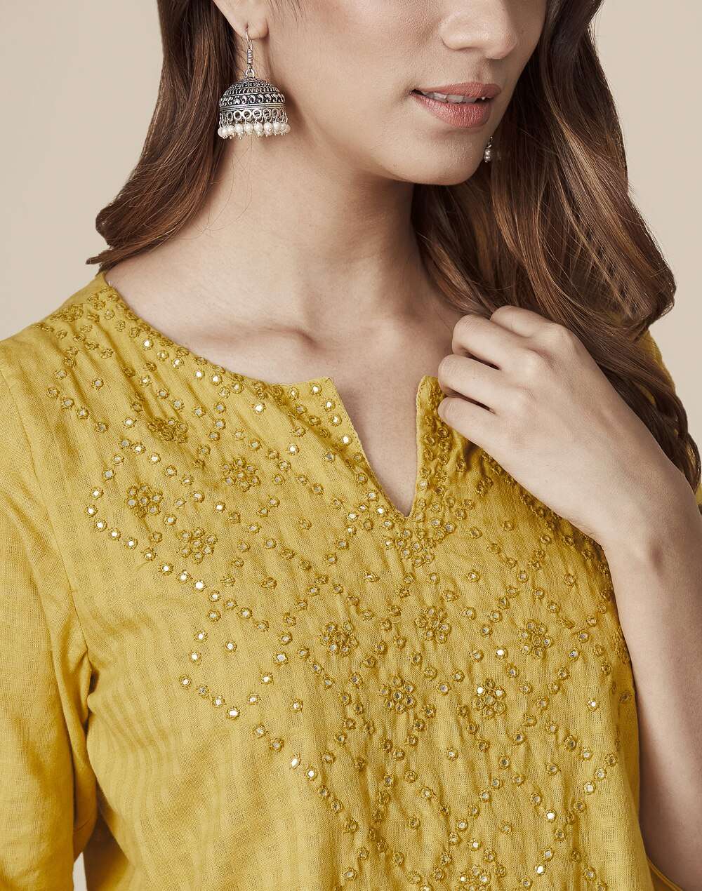 Cotton Embroidered Long Kurta
