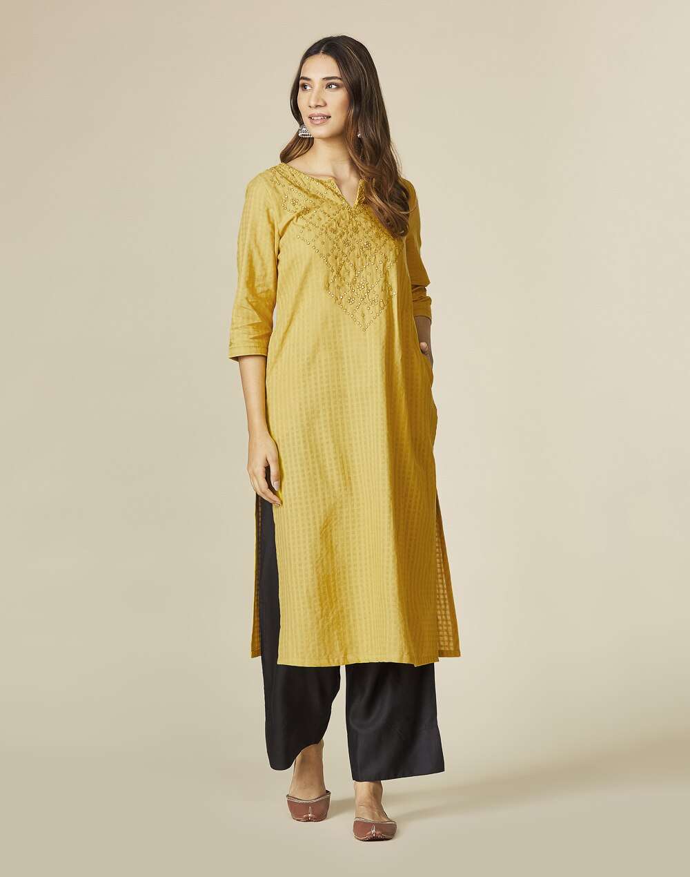 Cotton Embroidered Long Kurta