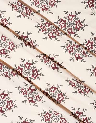 Maroon Trushita Cotton Hand Block Printed Double Bed Sheet Set With 2 Pillow Covers Maroon Trushita Cotton Hand Block Printed Double Bed Sheet Set With 2 Pillow Covers