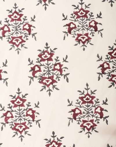 Maroon Trushita Cotton Hand Block Printed Double Bed Sheet Set With 2 Pillow Covers Maroon Trushita Cotton Hand Block Printed Double Bed Sheet Set With 2 Pillow Covers