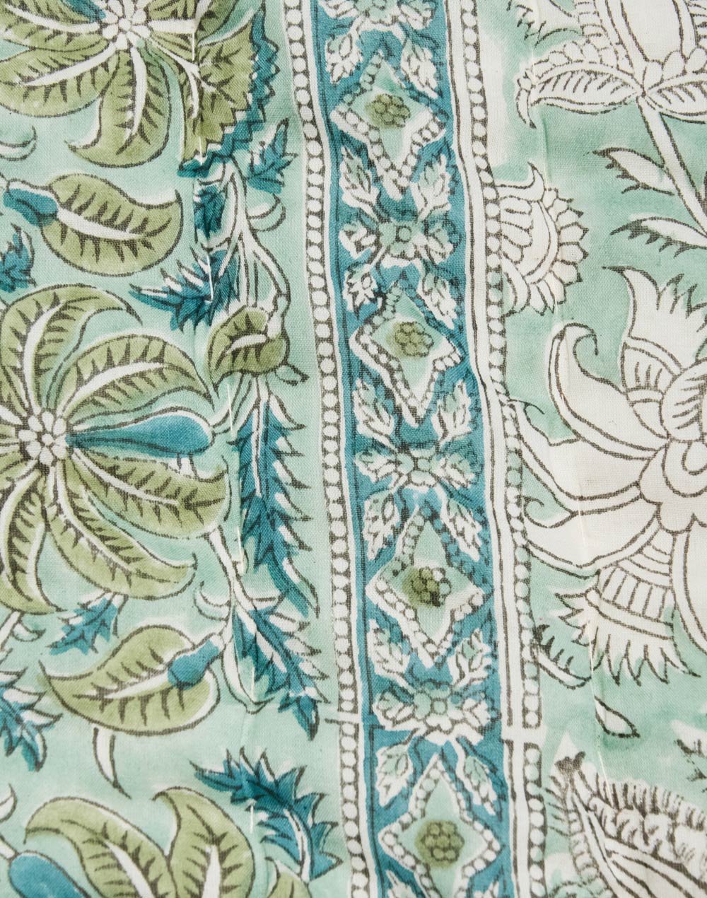 Teal Marika Jaal Cotton Quilt Hand Embroidery Single