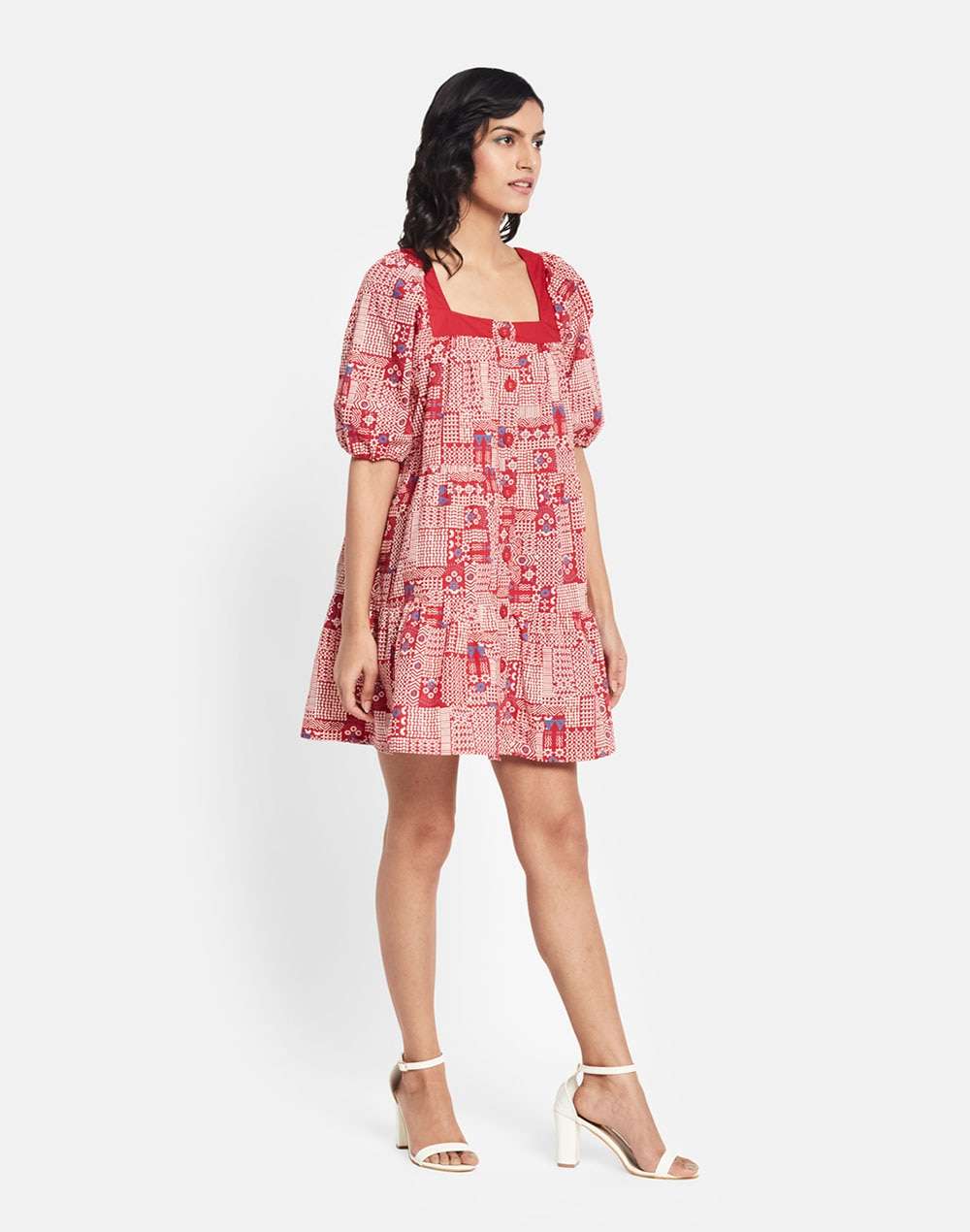 FabNu Cotton Poplin Tiered Dress
