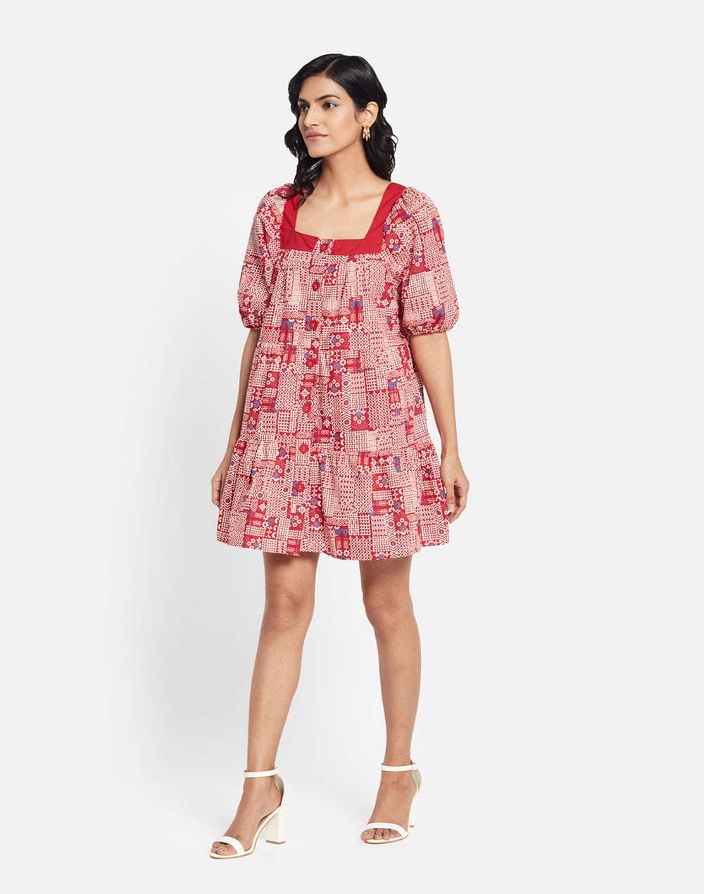 FabNu Cotton Poplin Tiered Dress