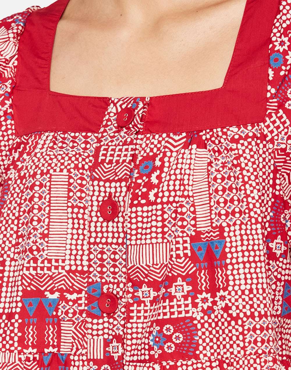 FabNu Cotton Poplin Tiered Dress