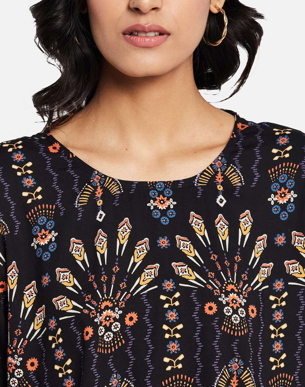 Cotton Printed Ruffles Top