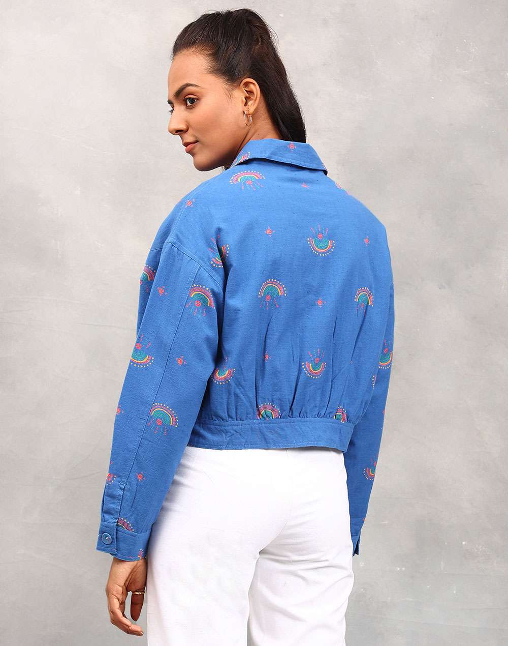 Blue Cotton Linen Jacket