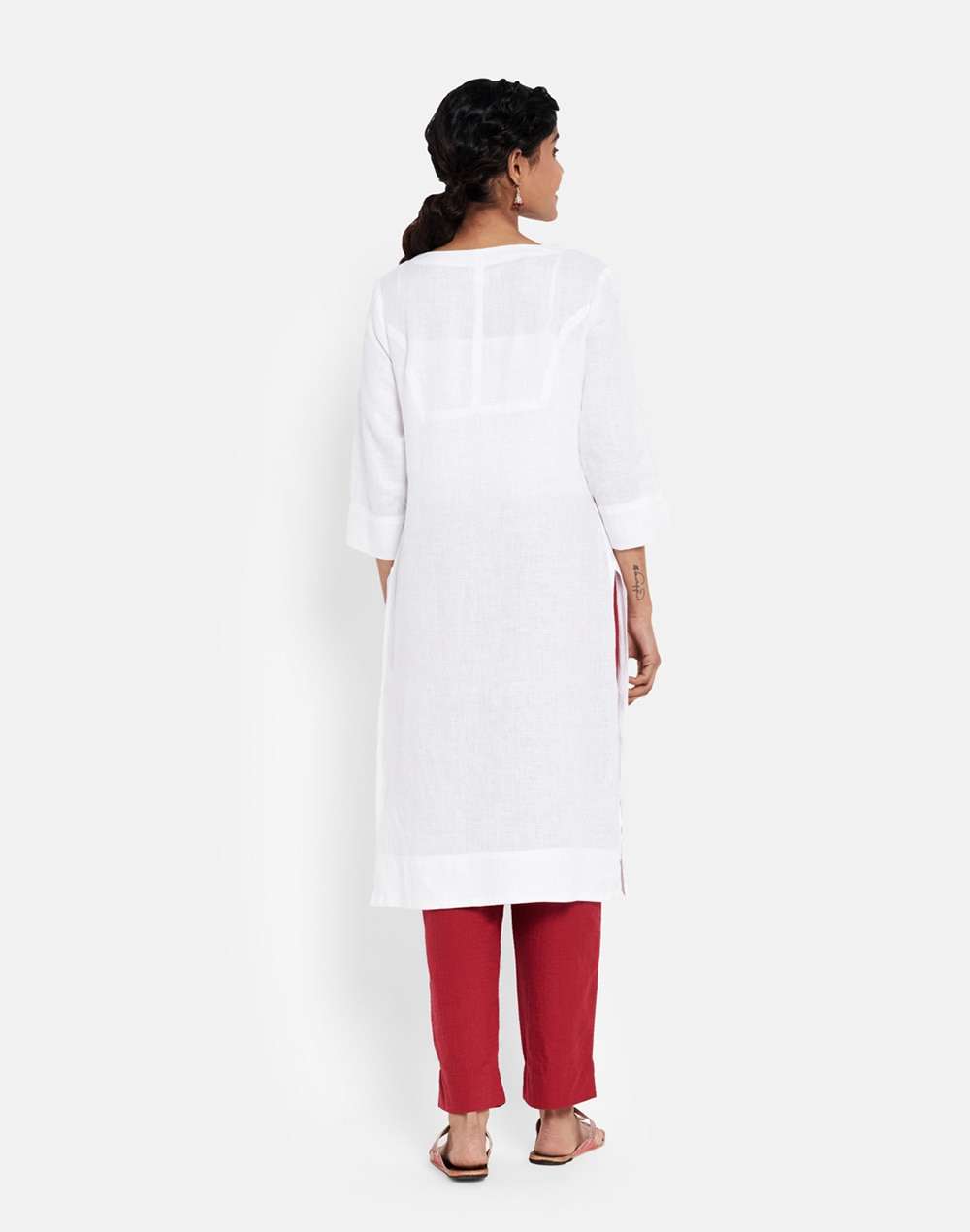 Linen Slim Fit Knee Length Kurta