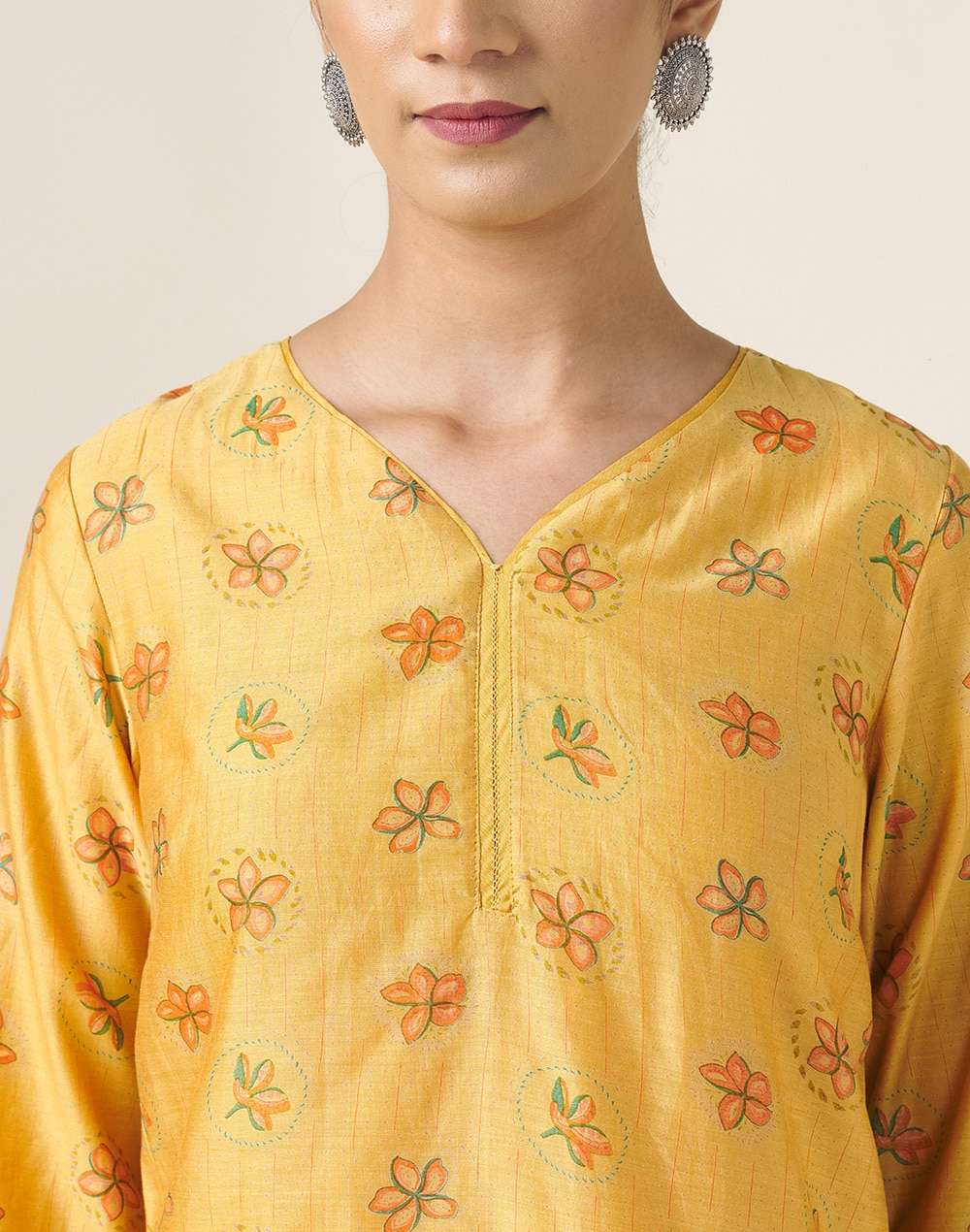 Cotton Silk Printed Long Kurta