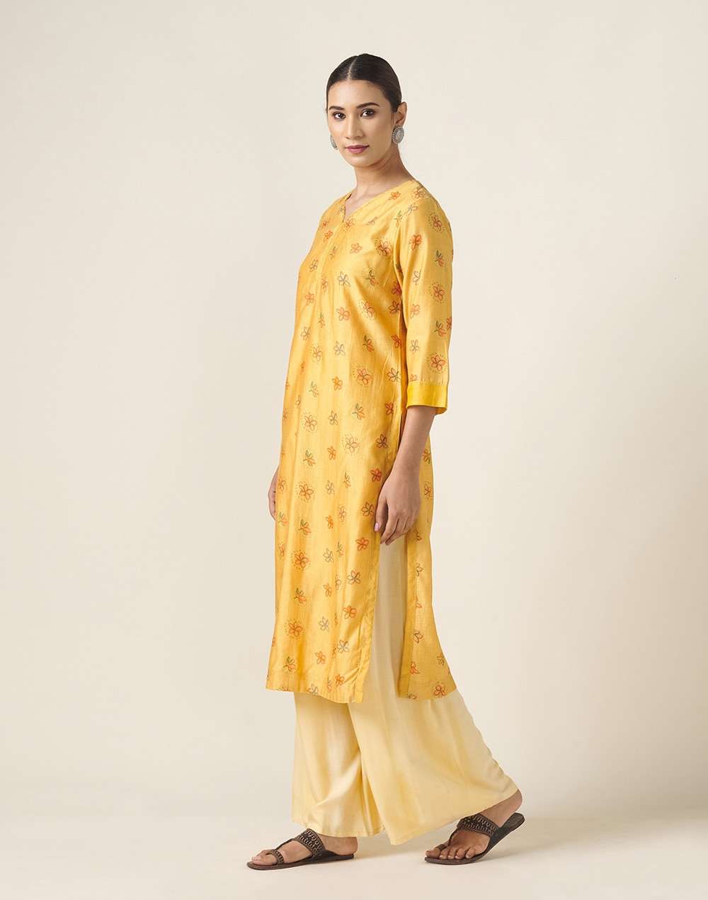 Cotton Silk Printed Long Kurta