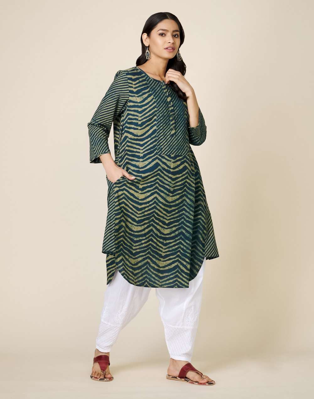 Cotton Printed Knee Length Kurta
