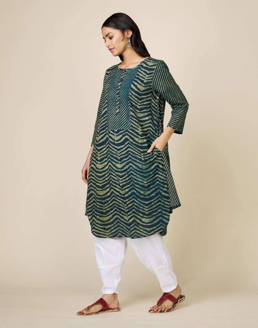 Cotton Printed Knee Length Kurta