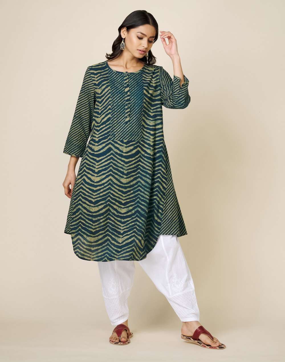 Cotton Printed Knee Length Kurta