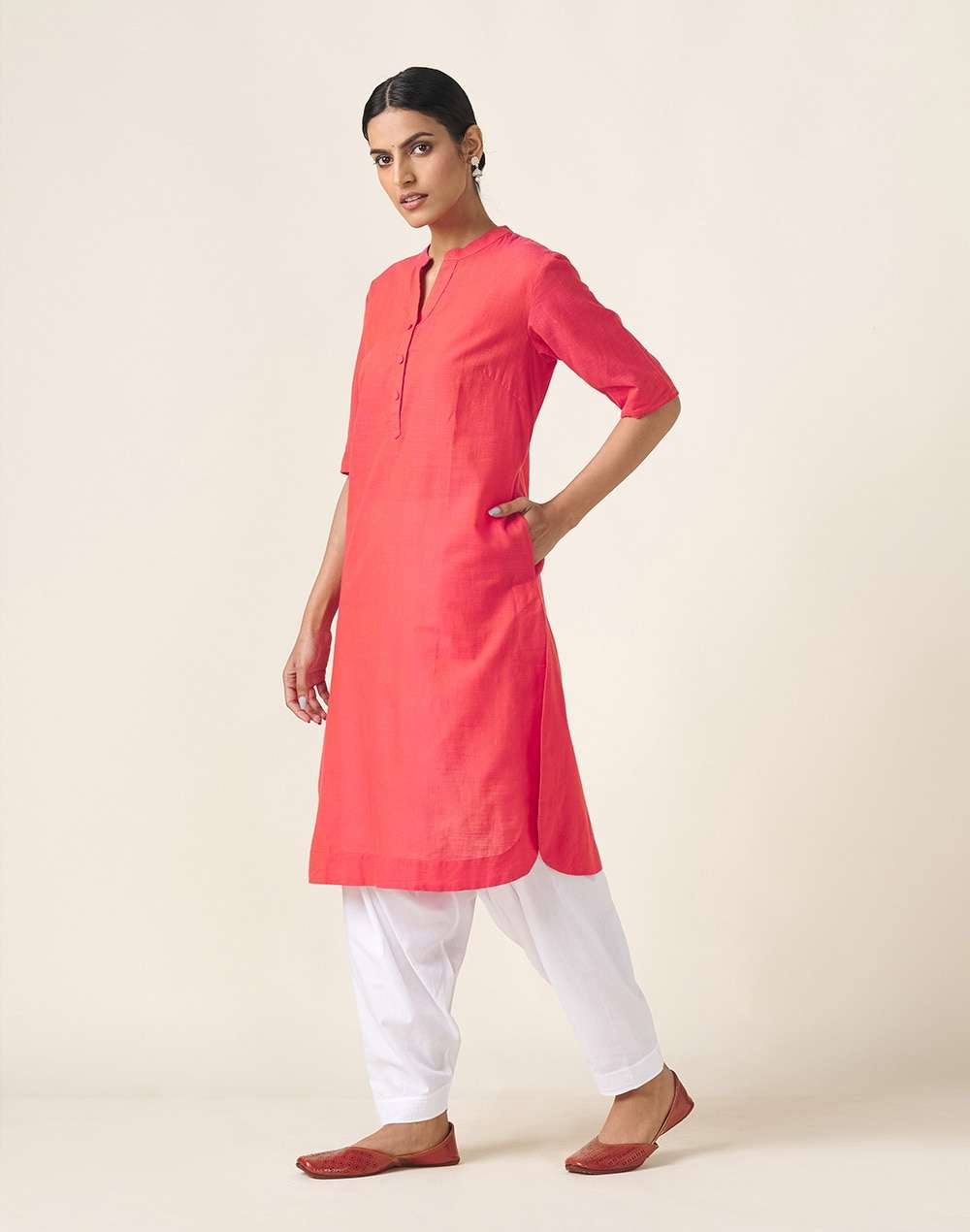 Cotton Woven Knee Length Kurta