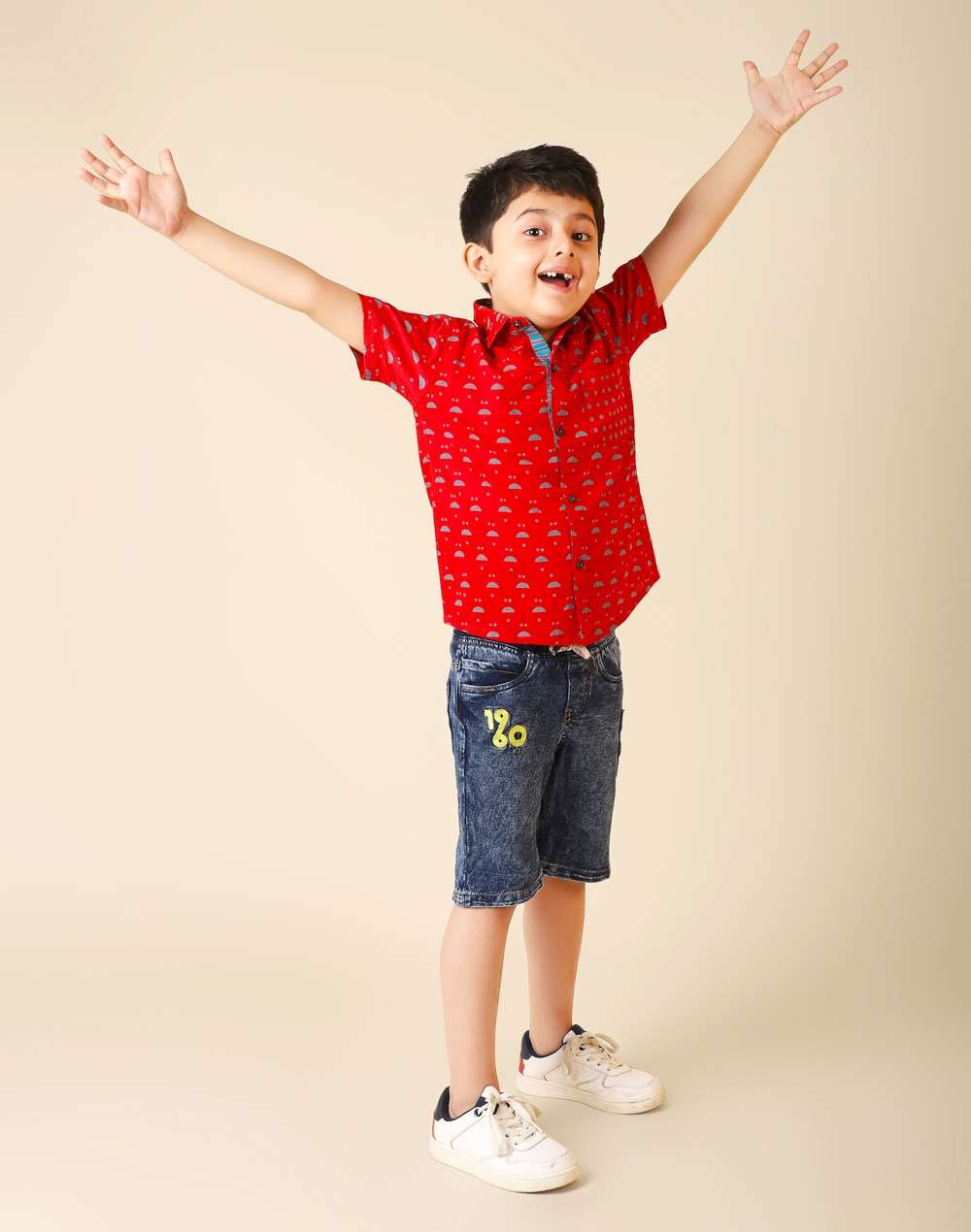 Cotton Slub Block Printed Shirt