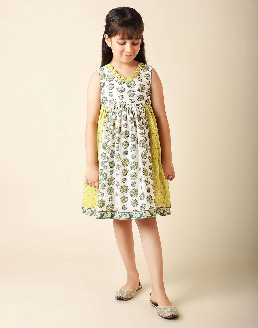 Cotton Block Printed Dress