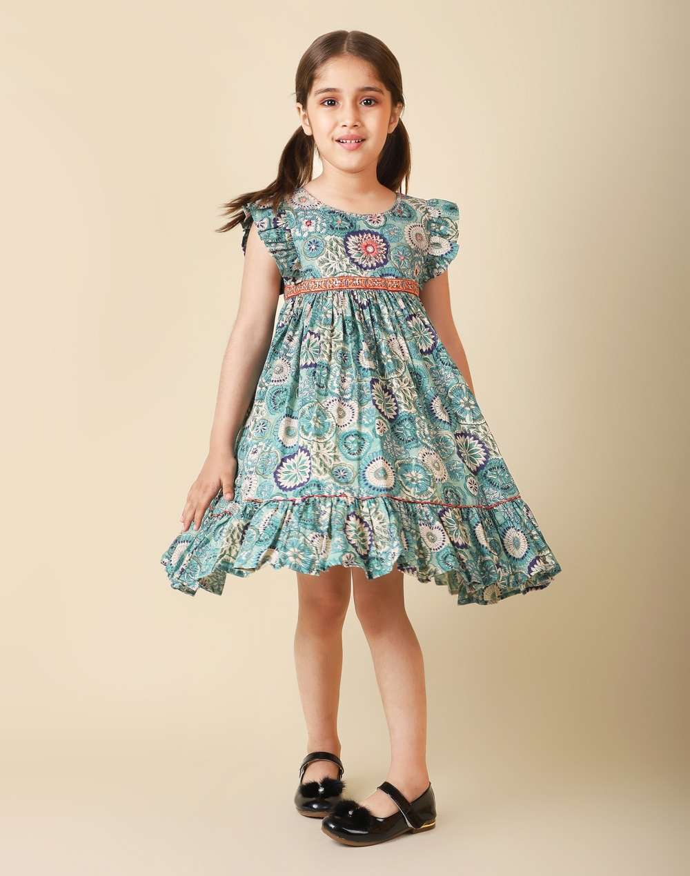 Cotton Block Printed Dress