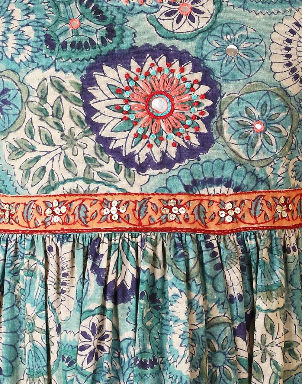 Cotton Block Printed Dress