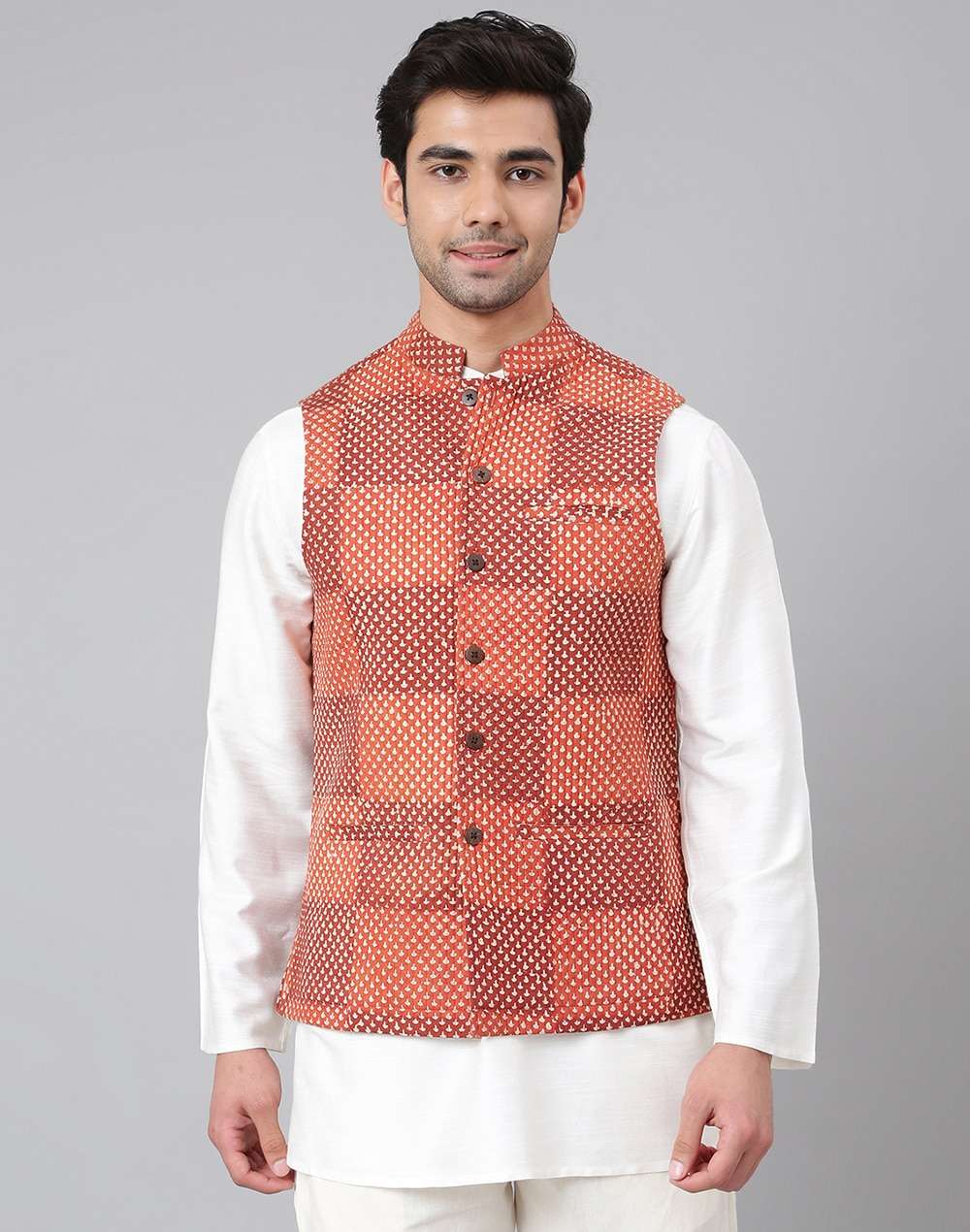 Cut Jacket Buy Cotton Printed Quilted Nehru Jacket for Men Online at Fabindia ...