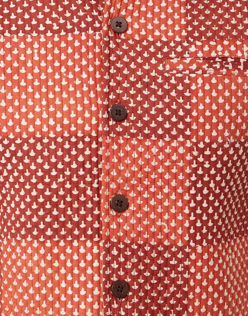 Cotton Printed Quilted Nehru Jacket