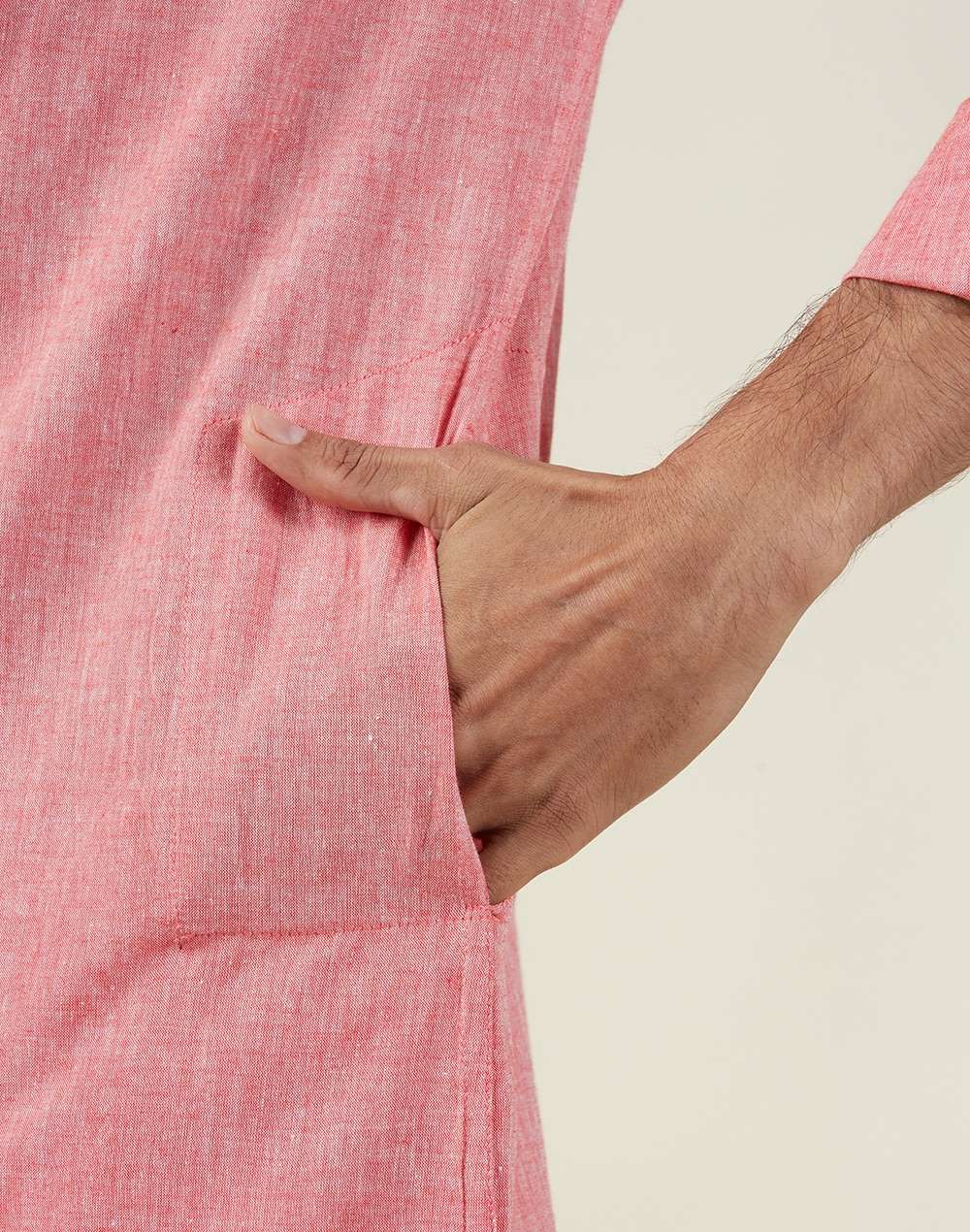 Cotton Chikankari Slim Fit Long Kurta With Cuff
