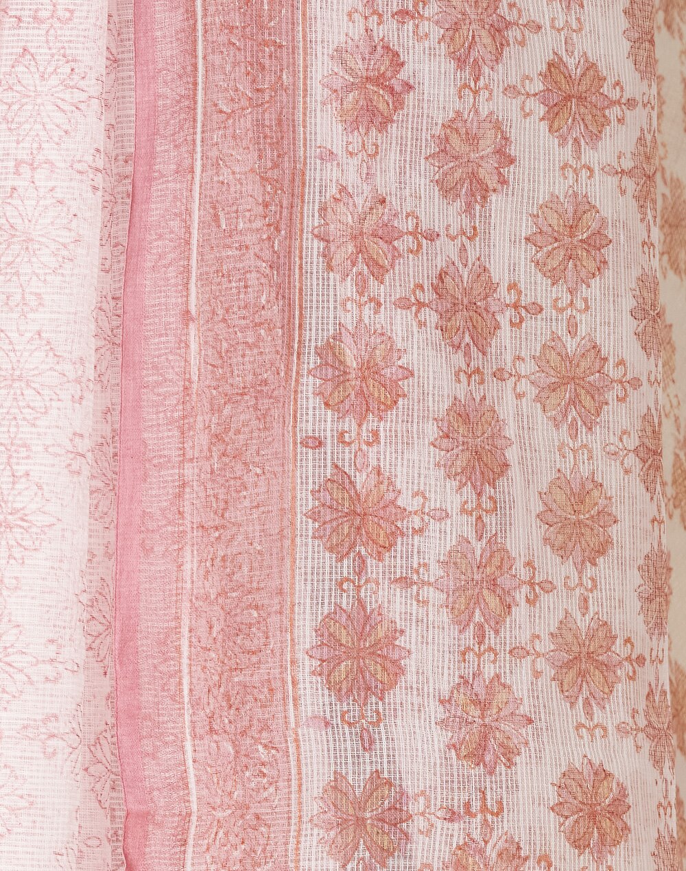 Cotton Silk Hand Block Printed Sari