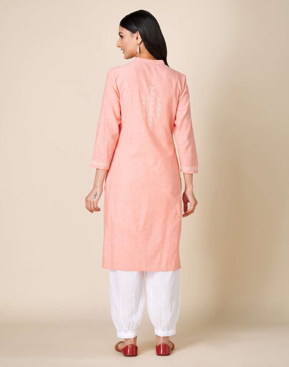 Cotton Embroidered Knee Length Kurta