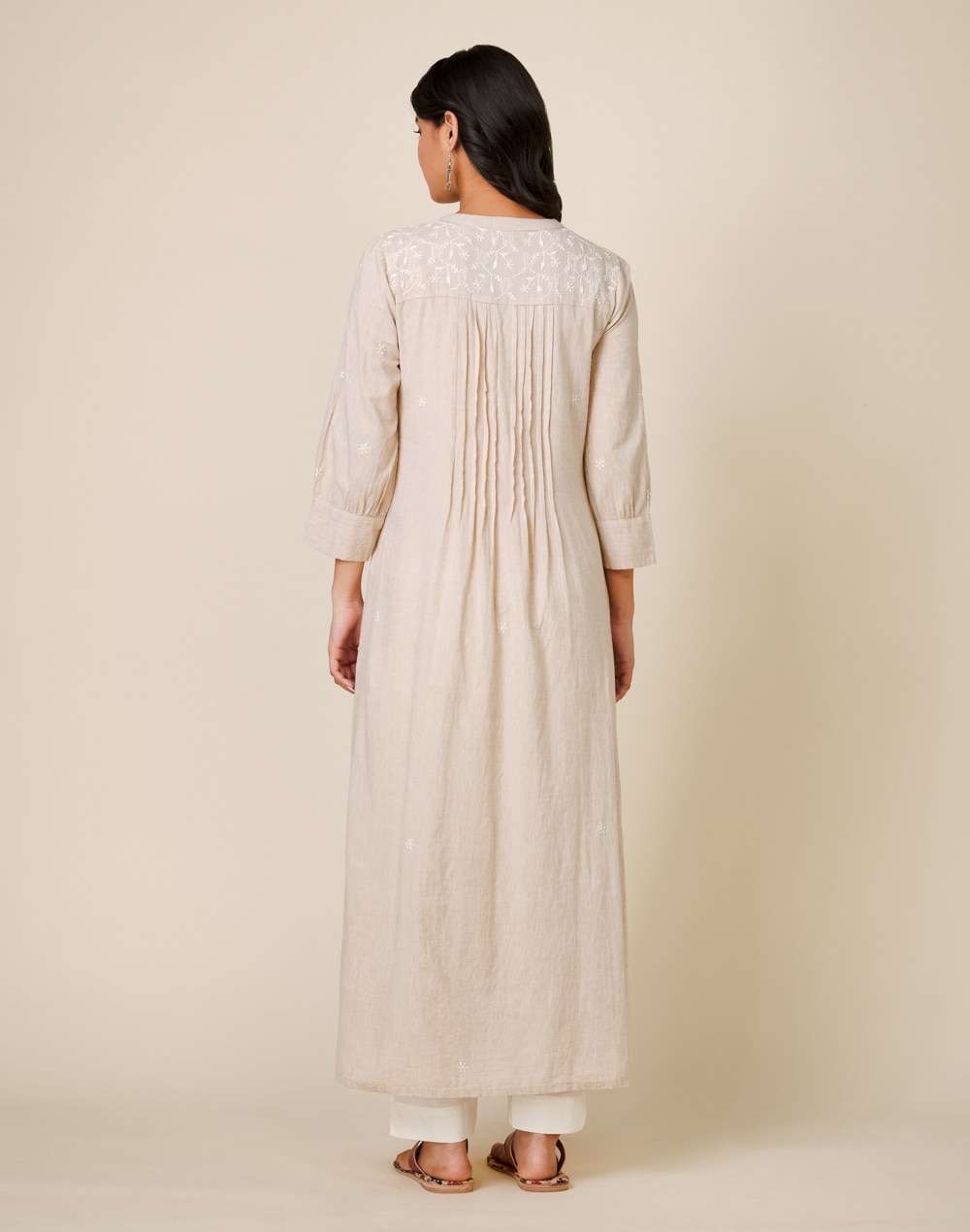 Cotton Embroidered Slim Fit Long Kurta