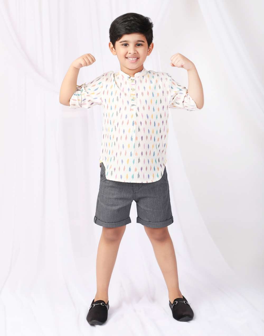 Cotton Woven Ikat Short Kurta