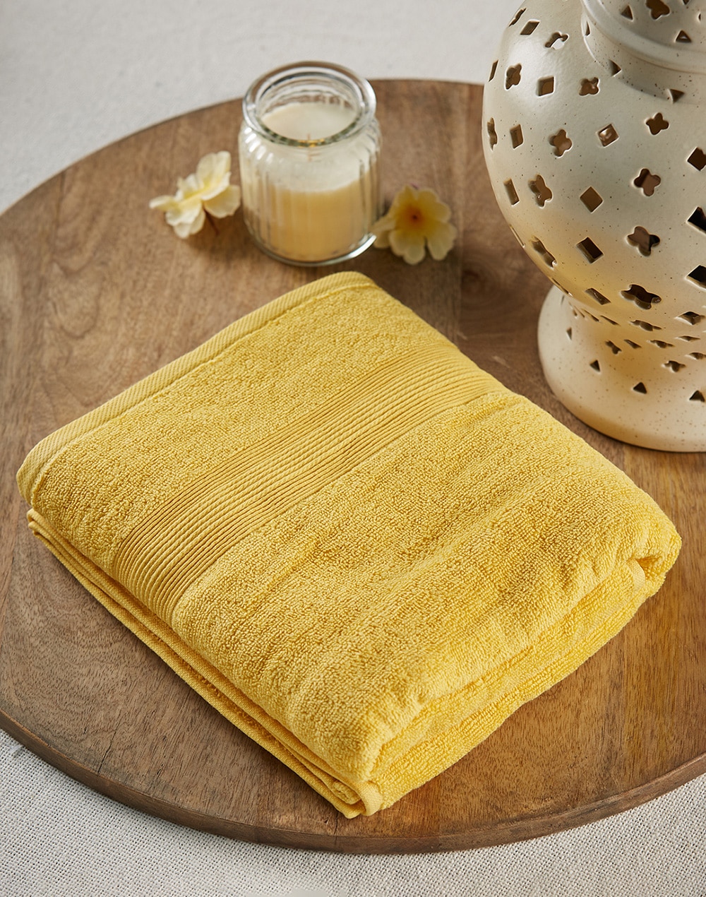 Yellow Sancha Cotton Pile Bath Towel Medium
